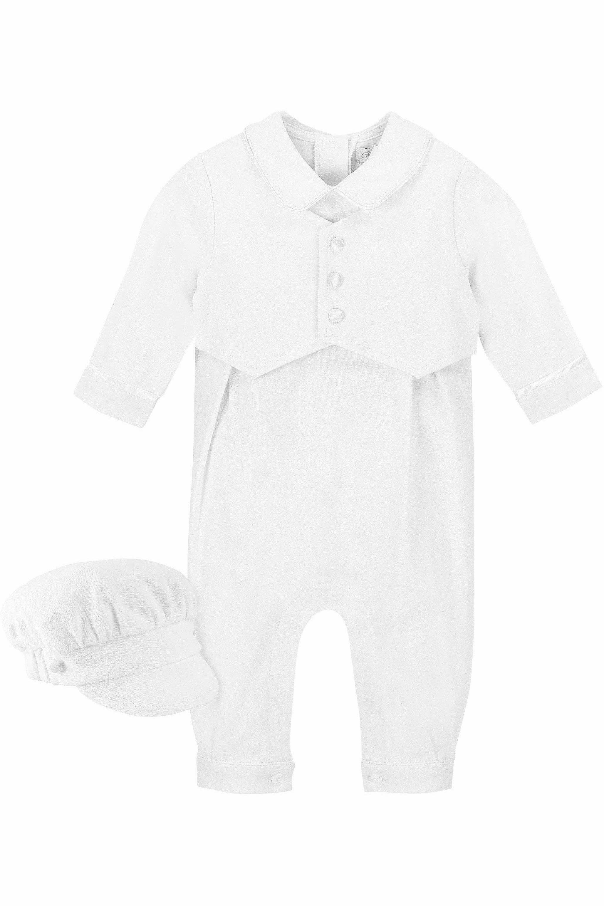 Carriage Boutique Baby Boy Creeper Romper w Hat Blue Train Carriage Boutique Baby Boy Creeper Romper w Hat Blue Train